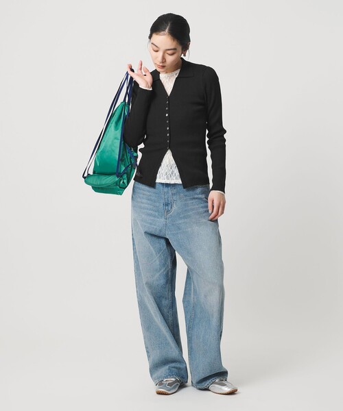 BEAUTY&YOUTH UNITED ARROWS（ビューティーアンドユースユナイテッドアローズ）の「スキッパー リブニットカーディガン ウォッシャブル（カーディガン/ボレロ・レディース・オフホワイト/ブラック/ライム・FREE）」の12枚目の写真