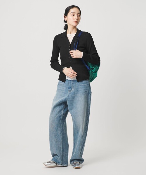 BEAUTY&YOUTH UNITED ARROWS（ビューティーアンドユースユナイテッドアローズ）の「スキッパー リブニットカーディガン ウォッシャブル（カーディガン/ボレロ・レディース・オフホワイト/ブラック/ライム・FREE）」の13枚目の写真