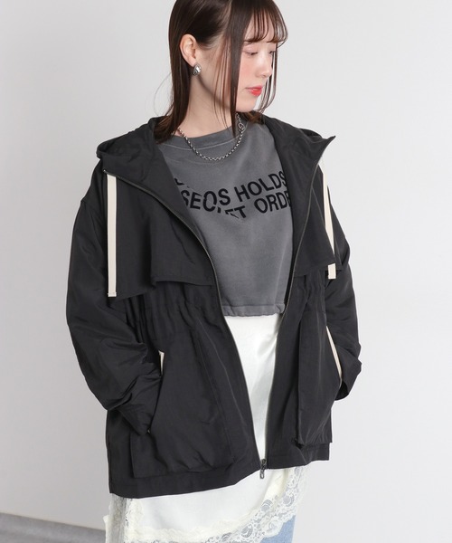 cepo(セポ)の「ミニ裏毛フェード加工スソドロストショートプルオーバー(Tシャツ/カットソー・レディース・オフホワイト/チャコール/ベージュ・M)」の21枚目の写真