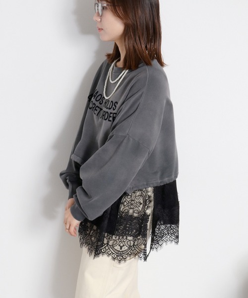 cepo(セポ)の「ミニ裏毛フェード加工スソドロストショートプルオーバー(Tシャツ/カットソー・レディース・オフホワイト/チャコール/ベージュ・M)」の14枚目の写真
