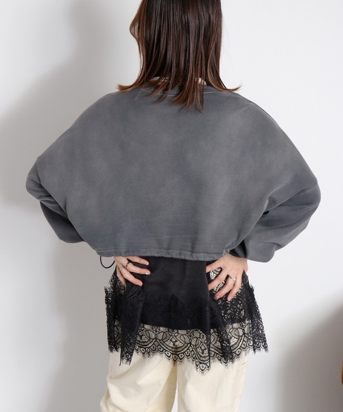 cepo(セポ)の「ミニ裏毛フェード加工スソドロストショートプルオーバー(Tシャツ/カットソー・レディース・オフホワイト/チャコール/ベージュ・M)」の15枚目の写真