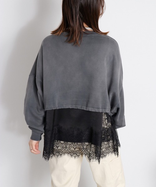 cepo(セポ)の「ミニ裏毛フェード加工スソドロストショートプルオーバー(Tシャツ/カットソー・レディース・オフホワイト/チャコール/ベージュ・M)」の16枚目の写真