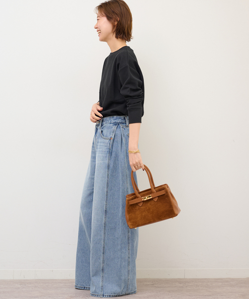 JOURNAL STANDARD relume（ジャーナルスタンダード　レリューム）の「《追加3》TCワッフルロングスリーブTシャツ（Tシャツ/カットソー・レディース・ブラック/ホワイト/ストーン/チョコ・FREE）」の8枚目の写真