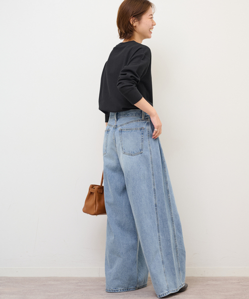 JOURNAL STANDARD relume（ジャーナルスタンダード　レリューム）の「《追加3》TCワッフルロングスリーブTシャツ（Tシャツ/カットソー・レディース・ブラック/ホワイト/ストーン/チョコ・FREE）」の9枚目の写真