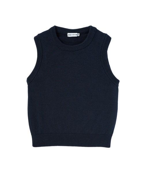 MIKI HOUSE(ミキハウス)の「【面接】綿ニットクルーネックベスト(ベスト・キッズ・ネイビー・110cm/100cm/130cm/120cm)」の1枚目の写真