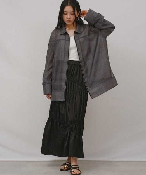 palm RICHE(ポームリシュ)の「シアーデニムシャツJK(その他アウター・レディース・ライトピンク/ブラック/ブルー・M)」の18枚目の写真