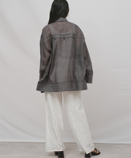 palm RICHE(ポームリシュ)の「シアーデニムシャツJK(その他アウター・レディース・ライトピンク/ブラック/ブルー・M)」の21枚目の写真