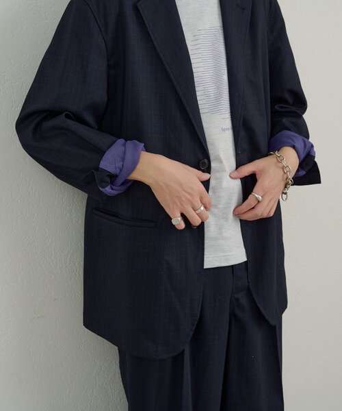 WHIMSIC（ウィムジック）の「【UNISEX/SETUP対応/2サイズ展開】2Bテーラードジャケット（テーラードジャケット・メンズ・ブルー/ネイビー/ベージュ・FREE）」の21枚目の写真