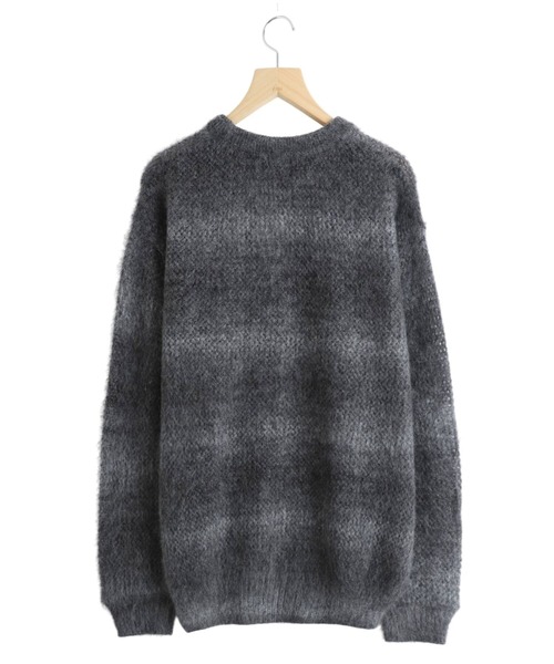 URU（ウル）の「crepuscule / クレプスキュール：Mohair Mesh P/O：2503-012[COR]（ニット/セーター・メンズ・ブラック・1）」の2枚目の写真