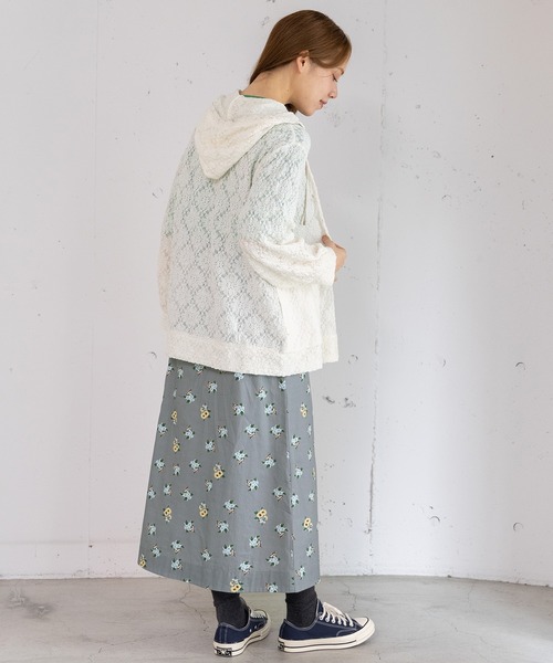 POU DOU DOU（プードゥドゥ）の「ストレッチレースパーカー（パーカー・レディース・アイボリー/ブラック・3）」の17枚目の写真