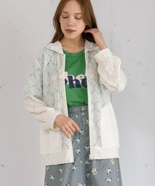 POU DOU DOU（プードゥドゥ）の「ストレッチレースパーカー（パーカー・レディース・アイボリー/ブラック・3）」の19枚目の写真