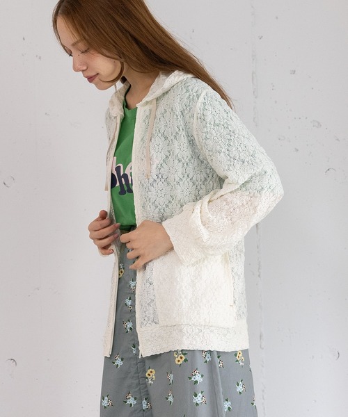 POU DOU DOU（プードゥドゥ）の「ストレッチレースパーカー（パーカー・レディース・アイボリー/ブラック・3）」の20枚目の写真