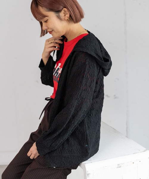 POU DOU DOU（プードゥドゥ）の「ストレッチレースパーカー（パーカー・レディース・アイボリー/ブラック・3）」の11枚目の写真