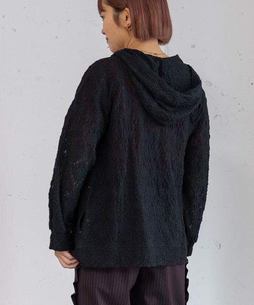 POU DOU DOU（プードゥドゥ）の「ストレッチレースパーカー（パーカー・レディース・アイボリー/ブラック・3）」の12枚目の写真