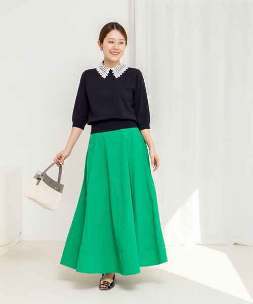 NOLLEY’S(ノーリーズ)の「《手洗い可能》襟レース取り外し6分袖プルオーバー(ニット/セーター・レディース・ネイビー/ライトグレー/ベビーピンク/ブラック・38)」の7枚目の写真