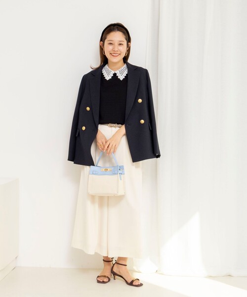 NOLLEY’S(ノーリーズ)の「《手洗い可能》襟レース取り外し6分袖プルオーバー(ニット/セーター・レディース・ネイビー/ライトグレー/ベビーピンク/ブラック・38)」の13枚目の写真