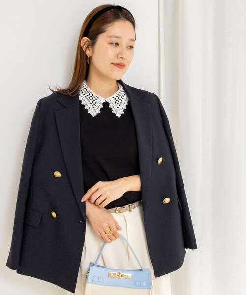 NOLLEY’S(ノーリーズ)の「《手洗い可能》襟レース取り外し6分袖プルオーバー(ニット/セーター・レディース・ネイビー/ライトグレー/ベビーピンク/ブラック・38)」の15枚目の写真