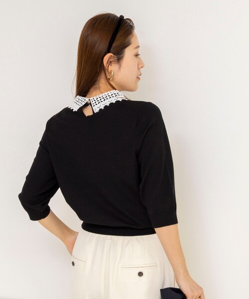 NOLLEY’S(ノーリーズ)の「《手洗い可能》襟レース取り外し6分袖プルオーバー(ニット/セーター・レディース・ネイビー/ライトグレー/ベビーピンク/ブラック・38)」の22枚目の写真