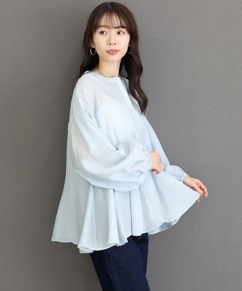 Aletta vita（アレッタビータ）の「スキッパーペプラムブラウス（シャツ/ブラウス・レディース・サックスブルー/ブラック/オフホワイト・M）」の22枚目の写真