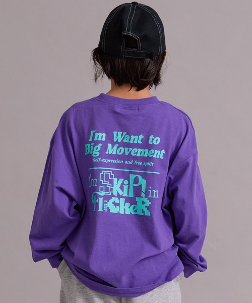 PAIRMANON STREET（ペアマノンストリート）の「【綿100%】ロゴ グラフィック プリント 長袖 Tシャツ【PAIRMANON STREET】（Tシャツ/カットソー・キッズ・ブラック/パープル/オフホワイト/ブラック系その他/ブルー/ホワイト系その他/レッド/グリーン・100/110/120/130/140/150/160/90）」の7枚目の写真