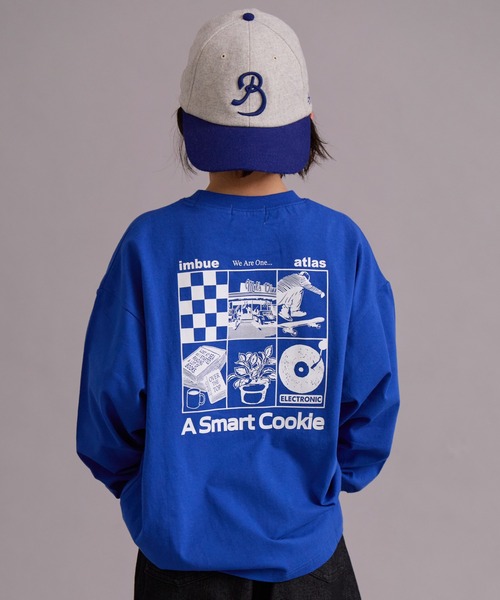 PAIRMANON STREET（ペアマノンストリート）の「【綿100%】ロゴ グラフィック プリント 長袖 Tシャツ【PAIRMANON STREET】（Tシャツ/カットソー・キッズ・ブラック/パープル/オフホワイト/ブラック系その他/ブルー/ホワイト系その他/レッド/グリーン・100/110/120/130/140/150/160/90）」の6枚目の写真