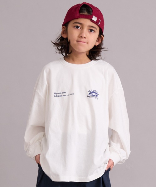 PAIRMANON STREET（ペアマノンストリート）の「【綿100%】ロゴ グラフィック プリント 長袖 Tシャツ【PAIRMANON STREET】（Tシャツ/カットソー・キッズ・ブラック/パープル/オフホワイト/ブラック系その他/ブルー/ホワイト系その他/レッド/グリーン・100/110/120/130/140/150/160/90）」の22枚目の写真