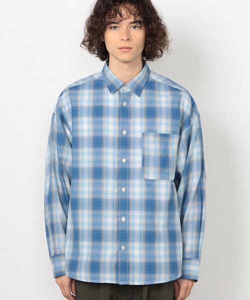 Purple&Yellow（パープルアンドイエロー）の「オンブレーチェックシャツ（シャツ/ブラウス・メンズ・ブラック/サックスブルー・SMALL/MEDIUM/LARGE）」の14枚目の写真