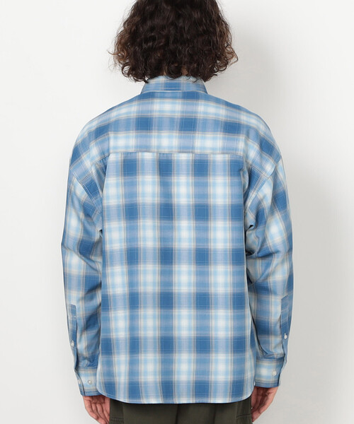 Purple&Yellow（パープルアンドイエロー）の「オンブレーチェックシャツ（シャツ/ブラウス・メンズ・ブラック/サックスブルー・SMALL/MEDIUM/LARGE）」の16枚目の写真