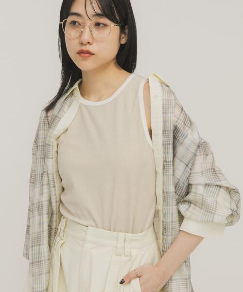 KBF（ケイビーエフ）の「バイカラーパイルタンク（タンクトップ・レディース・チャコールグレー/ブラウン/ベージュ・ONE）」の5枚目の写真