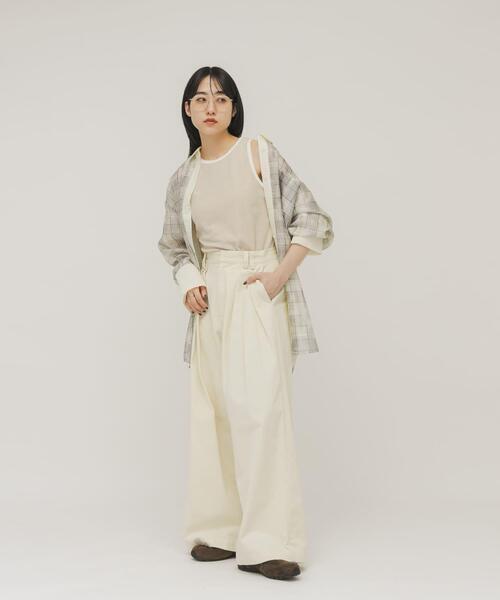 KBF（ケイビーエフ）の「バイカラーパイルタンク（タンクトップ・レディース・チャコールグレー/ブラウン/ベージュ・ONE）」の6枚目の写真