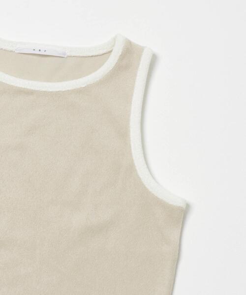 KBF（ケイビーエフ）の「バイカラーパイルタンク（タンクトップ・レディース・チャコールグレー/ブラウン/ベージュ・ONE）」の8枚目の写真