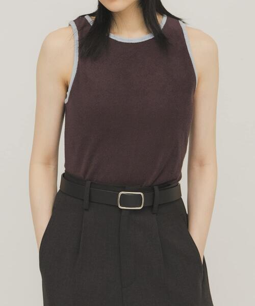 KBF（ケイビーエフ）の「バイカラーパイルタンク（タンクトップ・レディース・チャコールグレー/ブラウン/ベージュ・ONE）」の10枚目の写真