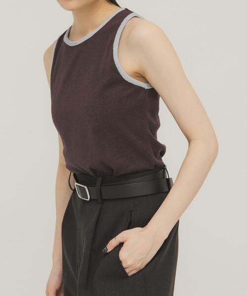 KBF（ケイビーエフ）の「バイカラーパイルタンク（タンクトップ・レディース・チャコールグレー/ブラウン/ベージュ・ONE）」の11枚目の写真