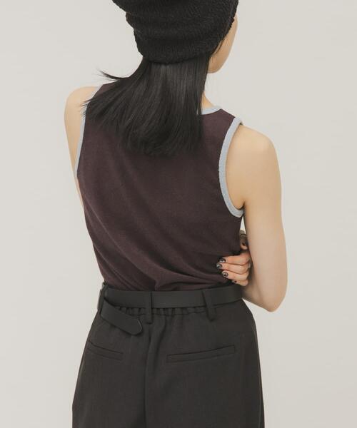 KBF（ケイビーエフ）の「バイカラーパイルタンク（タンクトップ・レディース・チャコールグレー/ブラウン/ベージュ・ONE）」の13枚目の写真