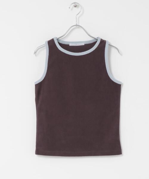 KBF（ケイビーエフ）の「バイカラーパイルタンク（タンクトップ・レディース・チャコールグレー/ブラウン/ベージュ・ONE）」の15枚目の写真