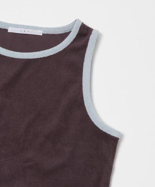 KBF（ケイビーエフ）の「バイカラーパイルタンク（タンクトップ・レディース・チャコールグレー/ブラウン/ベージュ・ONE）」の16枚目の写真