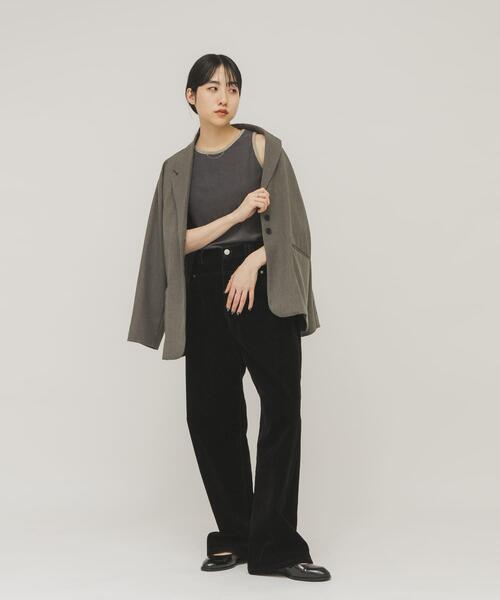 KBF（ケイビーエフ）の「バイカラーパイルタンク（タンクトップ・レディース・チャコールグレー/ブラウン/ベージュ・ONE）」の19枚目の写真