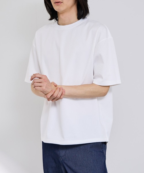 NAVY(ネイビー)の「【NAVY / ネイビー】UV 冷感 ブリーズデニム オーバーサイズTシャツ(Tシャツ/カットソー・メンズ・ホワイト/グレー/ブルー/サックスブルー・S/M/L/XL)」の16枚目の写真