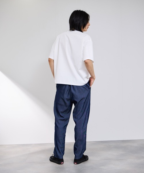 NAVY(ネイビー)の「【NAVY / ネイビー】UV 冷感 ブリーズデニム オーバーサイズTシャツ(Tシャツ/カットソー・メンズ・ホワイト/グレー/ブルー/サックスブルー・S/M/L/XL)」の11枚目の写真