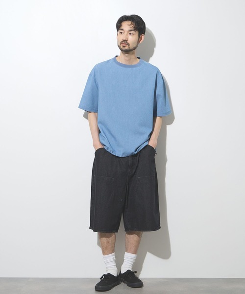 NAVY(ネイビー)の「【NAVY / ネイビー】UV 冷感 ブリーズデニム オーバーサイズTシャツ(Tシャツ/カットソー・メンズ・ホワイト/グレー/ブルー/サックスブルー・S/M/L/XL)」の21枚目の写真