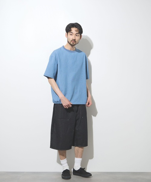 NAVY(ネイビー)の「【NAVY / ネイビー】UV 冷感 ブリーズデニム オーバーサイズTシャツ(Tシャツ/カットソー・メンズ・ホワイト/グレー/ブルー/サックスブルー・S/M/L/XL)」の22枚目の写真