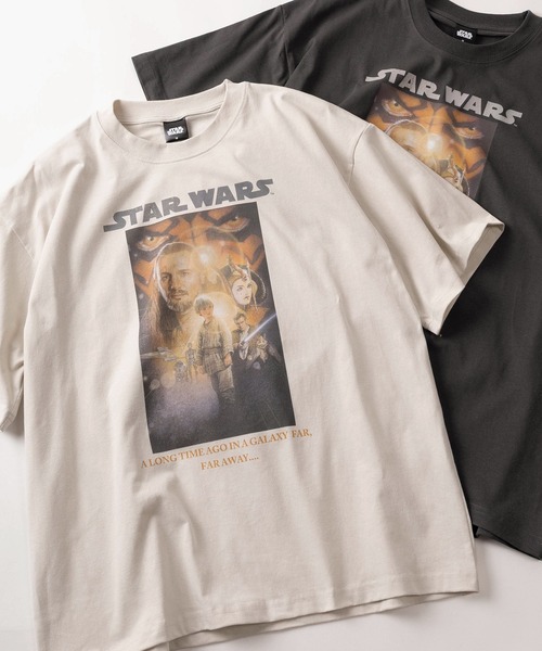 STAR WARS（スターウォーズ）の「【71】【STAR WARS/スターウォーズ】ユーズドライク クルーネックTシャツ/バックプリント/ユニセックス/レディース/メンズ（Tシャツ/カットソー・メンズ・アイボリー系3/アイボリー系2/アイボリー系1/グレー系1/グレー系3/グレー系2/アイボリー系/グレー系・M/XL/L）」の7枚目の写真