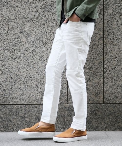 RAGEBLUE（レイジブルー）の「＜コーンミルズ社製デニム使用＞パッチワークデニム/711930（デニムパンツ・メンズ・ホワイト/ブルー・L/M）」の3枚目の写真