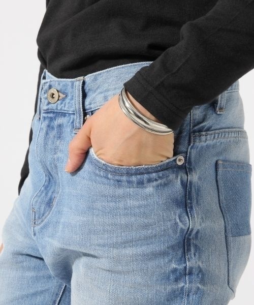 RAGEBLUE（レイジブルー）の「＜コーンミルズ社製デニム使用＞パッチワークデニム/711930（デニムパンツ・メンズ・ホワイト/ブルー・L/M）」の12枚目の写真