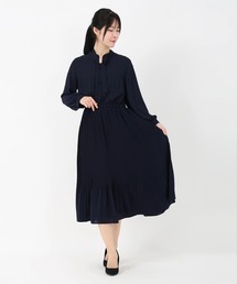 STRAWBERRY-FIELDS（ストロベリーフィールズ）の「【元宝塚トップ娘役 舞空瞳さん着用】クリスタルジョーゼット_2wayボウタイプリーツワンピース（ワンピース）」