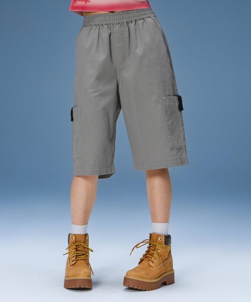 X-girl（エックスガール）の「FADED FACE LABEL EASY SHORTS（その他パンツ・レディース・ブラック/カモフラージュ/ベージュ・S/M）」の3枚目の写真