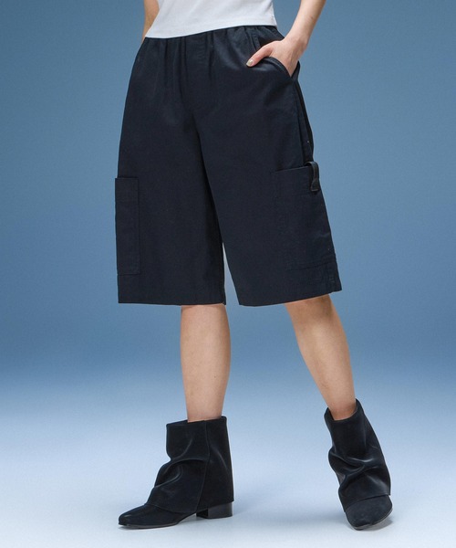 X-girl（エックスガール）の「FADED FACE LABEL EASY SHORTS（その他パンツ・レディース・ブラック/カモフラージュ/ベージュ・S/M）」の2枚目の写真