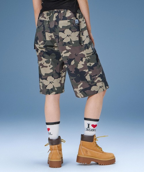 X-girl（エックスガール）の「FADED FACE LABEL EASY SHORTS（その他パンツ・レディース・ブラック/カモフラージュ/ベージュ・S/M）」の8枚目の写真