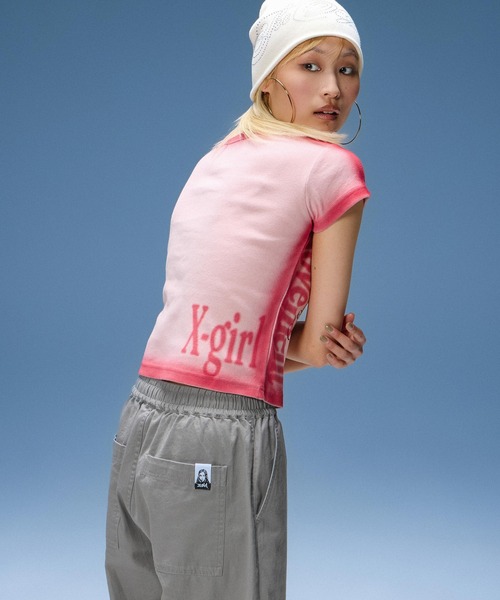 X-girl（エックスガール）の「FADED FACE LABEL EASY SHORTS（その他パンツ・レディース・ブラック/カモフラージュ/ベージュ・S/M）」の12枚目の写真