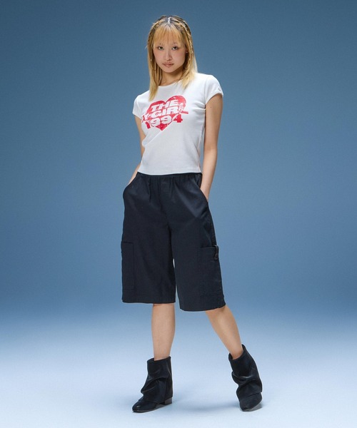 X-girl（エックスガール）の「FADED FACE LABEL EASY SHORTS（その他パンツ・レディース・ブラック/カモフラージュ/ベージュ・S/M）」の19枚目の写真